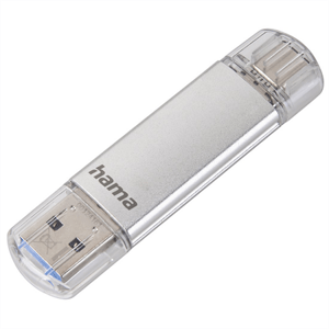 Hama Flash Pen Laeta, USB-C/USB-A 3.1, 256 GB, 40 MB/s, stříbrný; 181075
