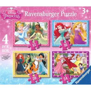 RAVENSBURGER Puzzle Disney Princezny: Láskyplná péče 4v1 (12,16,20,24 dílků); 111933