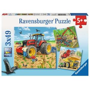 RAVENSBURGER Puzzle Velké stroje 3x49 dílků; 119321