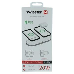 Swissten  Wireless nabíječka 2v1 bílá; 22055507